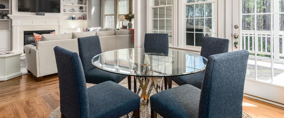 Table and chairs in a modern living space